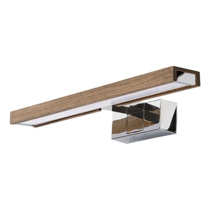 Brilagi - Iluminação LED para espelho de casa de banho 3 em 1 WOODY MIRROR LED/8W/230V 40 cm IP44 cromado brilhante/carvalho nogueira