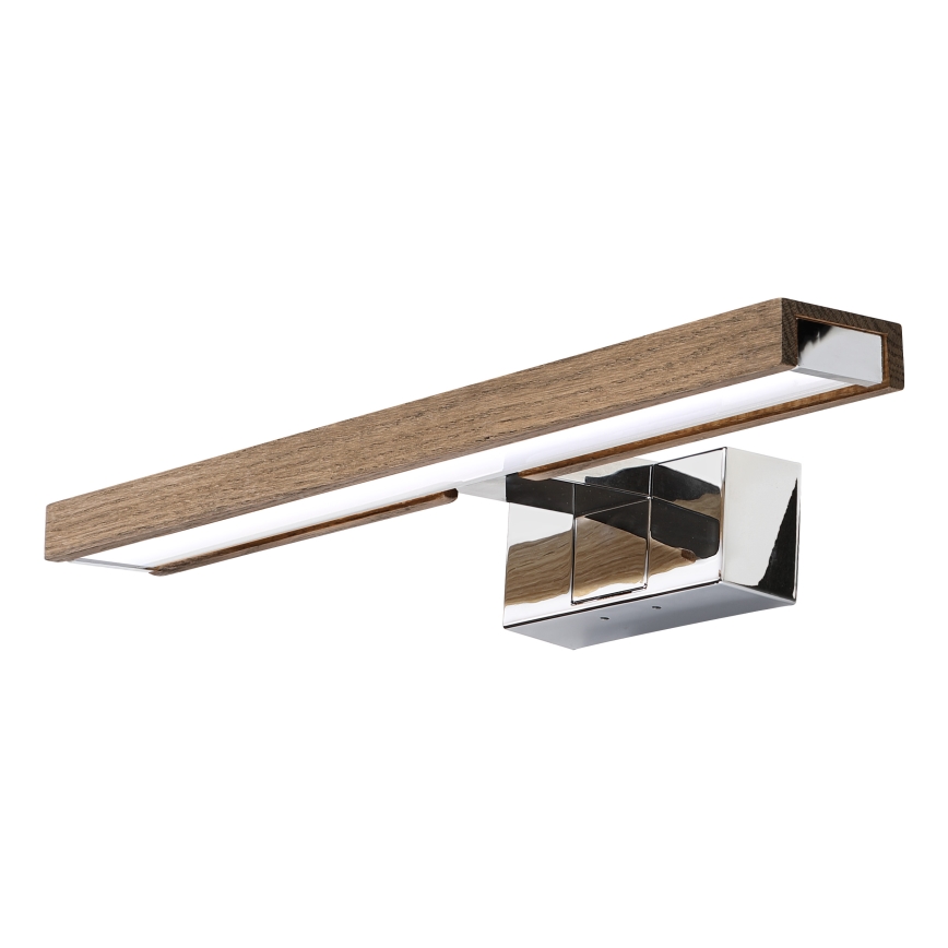 Brilagi - Iluminação LED para espelho de casa de banho 3 em 1 WOODY MIRROR LED/8W/230V 40 cm IP44 cromado brilhante/carvalho nogueira