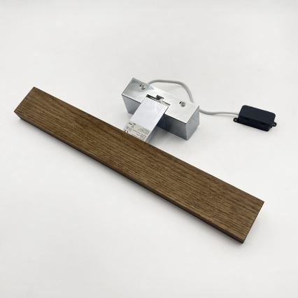 Brilagi - Iluminação LED para espelho de casa de banho 3 em 1 WOODY MIRROR LED/8W/230V 40 cm IP44 cromado brilhante/carvalho nogueira
