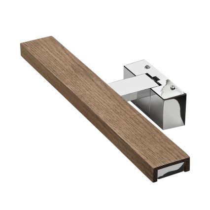 Brilagi - Iluminação LED para espelho de casa de banho 3 em 1 WOODY MIRROR LED/8W/230V 40 cm IP44 cromado brilhante/carvalho nogueira