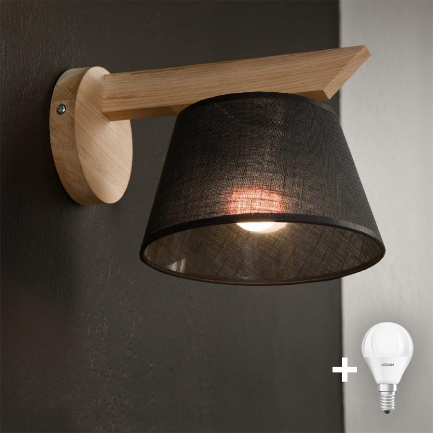 Brilagi - LED  Iluminação de parede ANTHONY 1xE14/40W/230V carvalho/preto