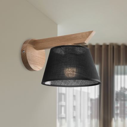 Brilagi - LED  Iluminação de parede ANTHONY 1xE14/40W/230V carvalho/preto