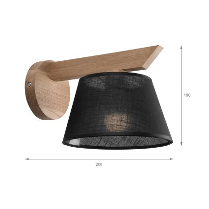 Brilagi - LED  Iluminação de parede ANTHONY 1xE14/40W/230V carvalho/preto