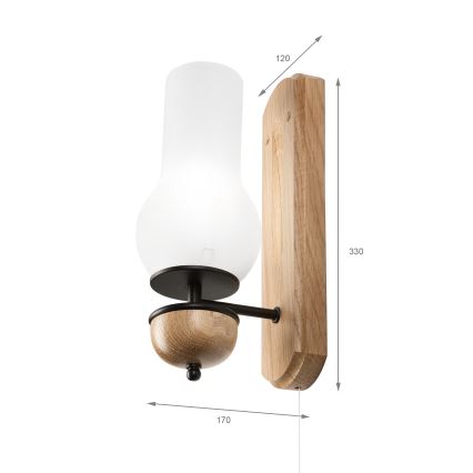 Brilagi - LED Iluminação de parede COTTAGE 1xE14/40W/230V carvalho/branco