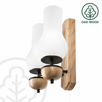 Brilagi - LED Iluminação de parede COTTAGE 2xE14/40W/230V carvalho/branco