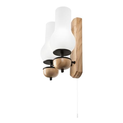 Brilagi - LED Iluminação de parede COTTAGE 2xE14/40W/230V carvalho/branco