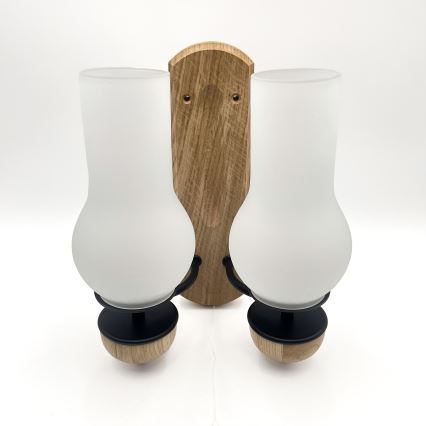 Brilagi - LED Iluminação de parede COTTAGE 2xE14/40W/230V carvalho/branco