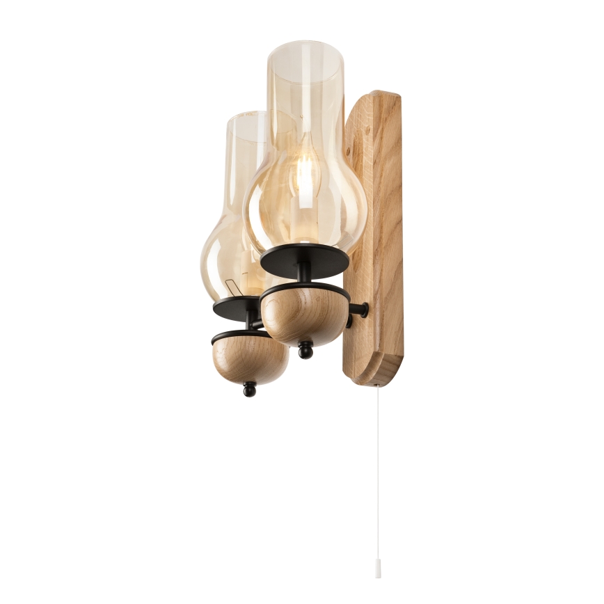 Brilagi - LED Iluminação de parede COTTAGE 2xE14/40W/230V carvalho/castanho