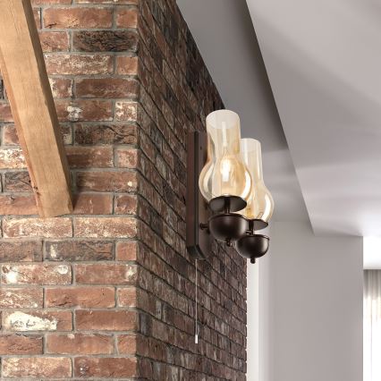 Brilagi - LED Iluminação de parede COTTAGE 2xE14/40W/230V faia/castanho