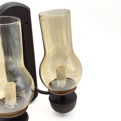 Brilagi - LED Iluminação de parede COTTAGE 2xE14/40W/230V faia/castanho