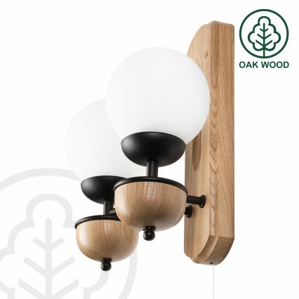 Brilagi - LED Iluminação de parede COTTAGE 2xG9/40W/230V carvalho/branco