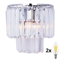 Brilagi - LED Iluminação de parede de cristal MOZART 2xE14/40W/230V cromado brilhante