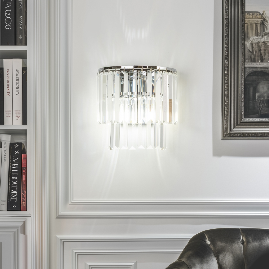 Brilagi - LED Iluminação de parede de cristal MOZART 2xE14/40W/230V cromado brilhante