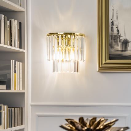 Brilagi - LED Iluminação de parede de cristal MOZART 2xE14/40W/230V dourado