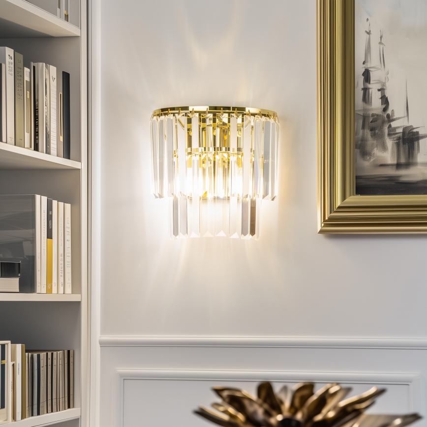 Brilagi - LED Iluminação de parede de cristal MOZART 2xE14/40W/230V dourado