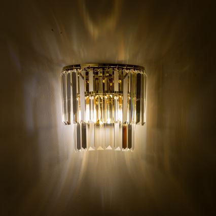 Brilagi - LED Iluminação de parede de cristal MOZART 2xE14/40W/230V dourado