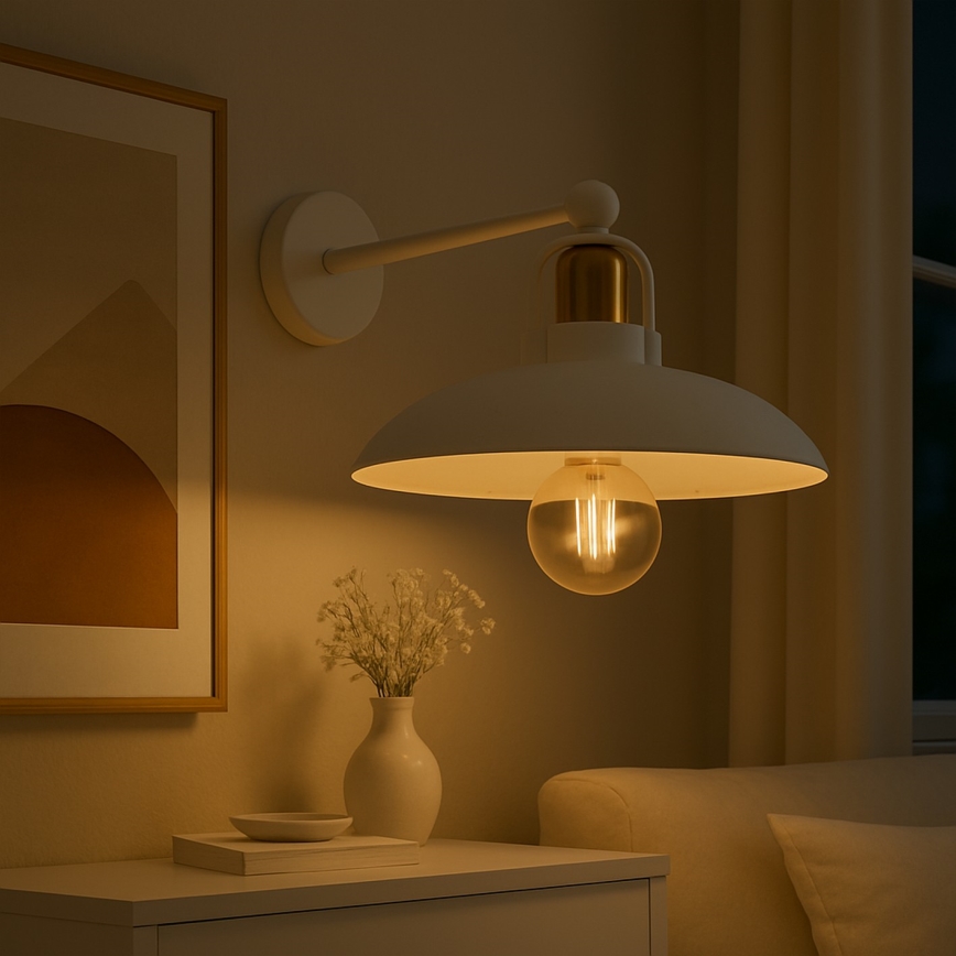 Brilagi - LED Iluminação de parede FLAMENGO 1xE27/60W/230V branco