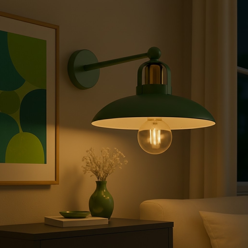 Brilagi - LED Iluminação de parede FLAMENGO 1xE27/60W/230V verde