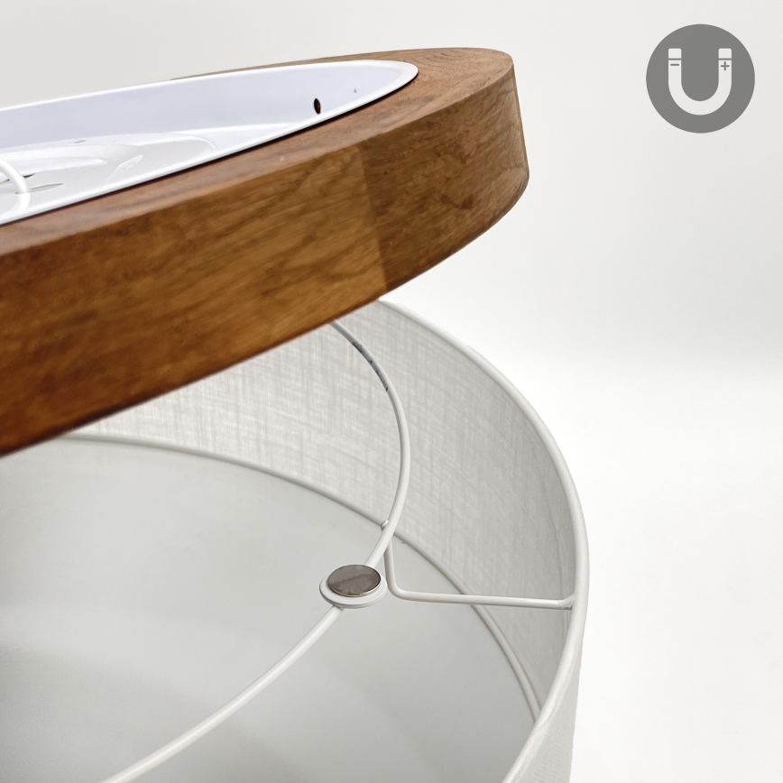 Brilagi - LED Iluminação de teto BELLADONNA 1xE27/15W/230V diâmetro 30 cm branco/carvalho cereja