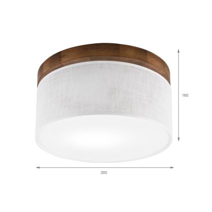 Brilagi - LED Iluminação de teto BELLADONNA 1xE27/15W/230V diâmetro 30 cm branco/carvalho cereja