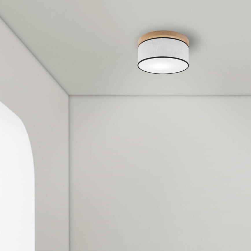 Brilagi - LED Iluminação de teto BELLADONNA 1xE27/15W/230V diâmetro 30 cm branco/carvalho