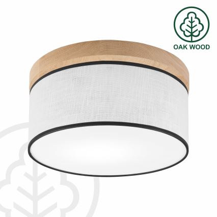 Brilagi - LED Iluminação de teto BELLADONNA 1xE27/15W/230V diâmetro 30 cm branco/carvalho