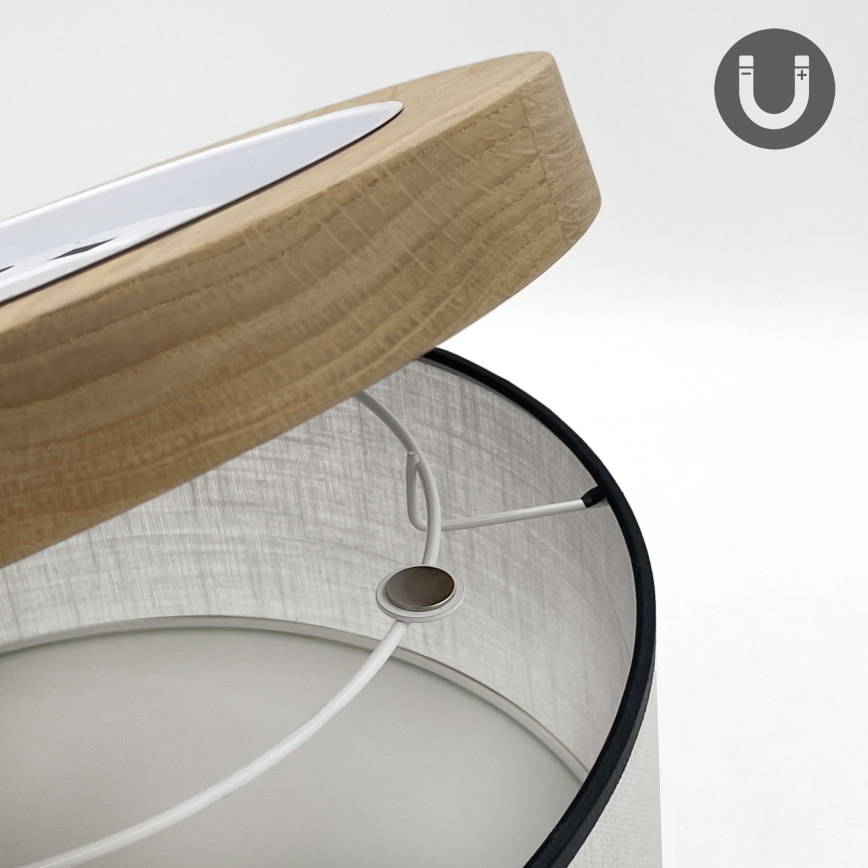 Brilagi - LED Iluminação de teto BELLADONNA 1xE27/15W/230V diâmetro 30 cm branco/carvalho