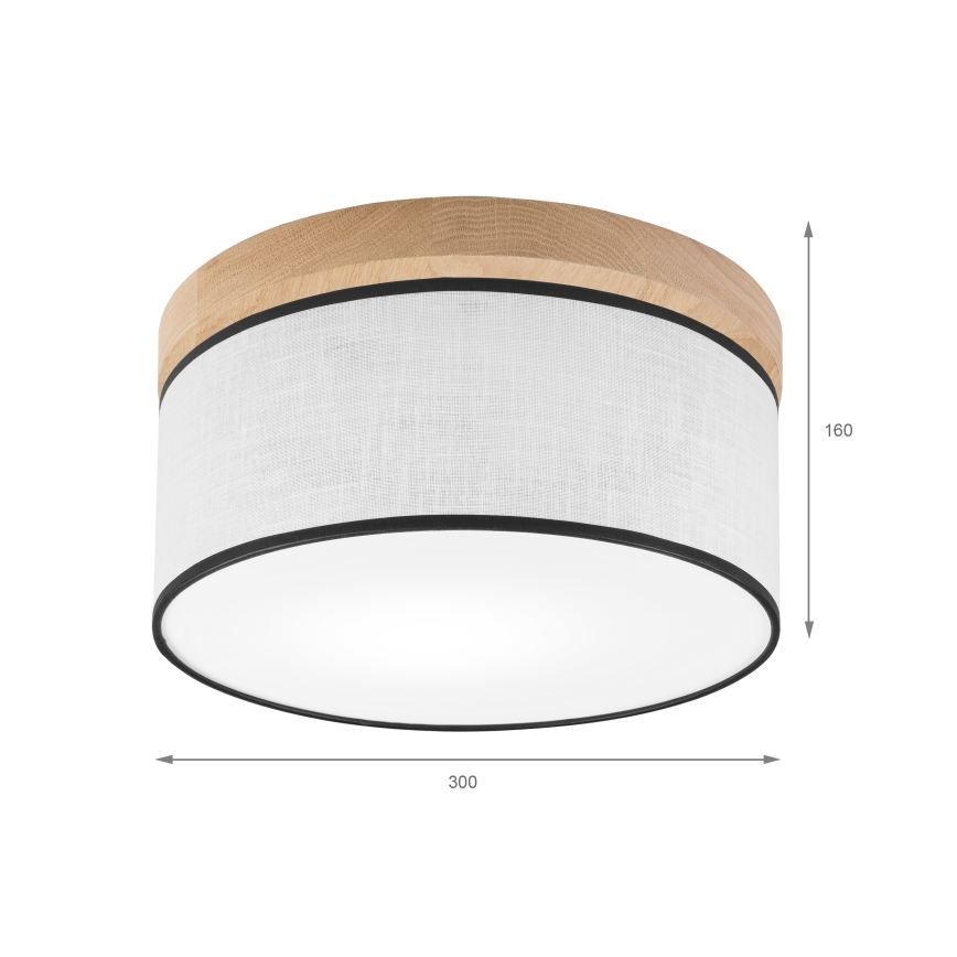 Brilagi - LED Iluminação de teto BELLADONNA 1xE27/15W/230V diâmetro 30 cm branco/carvalho