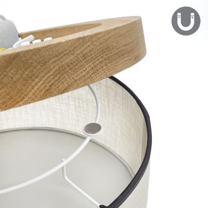 Brilagi - LED Iluminação de teto BELLADONNA 1xE27/15W/230V diâmetro 30 cm creme/carvalho