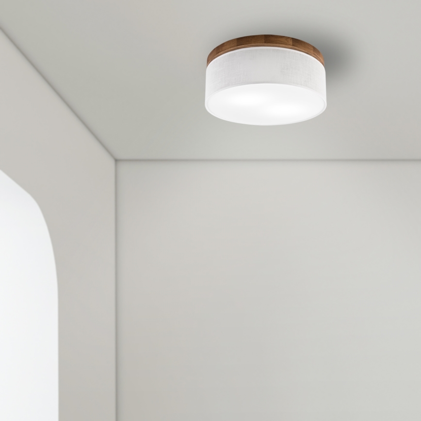 Brilagi - LED Iluminação de teto BELLADONNA 2xE27/15W/230V diâmetro 40 cm branco/carvalho cereja