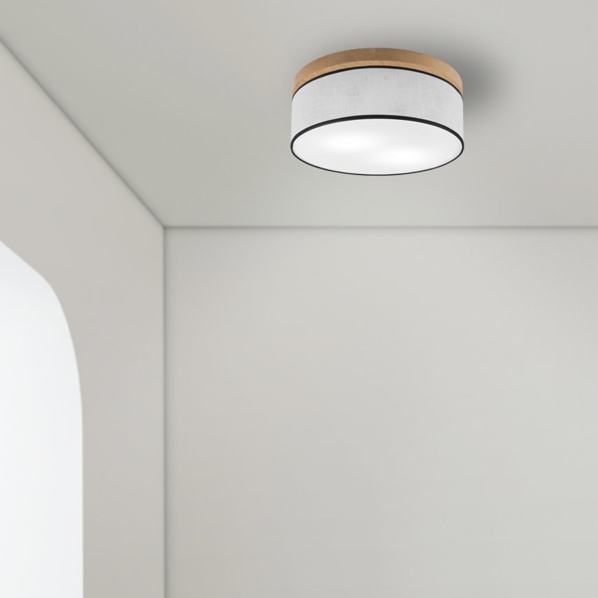 Brilagi - LED Iluminação de teto BELLADONNA 2xE27/15W/230V diâmetro 40 cm branco/carvalho