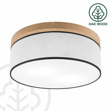 Brilagi - LED Iluminação de teto BELLADONNA 2xE27/15W/230V diâmetro 40 cm branco/carvalho