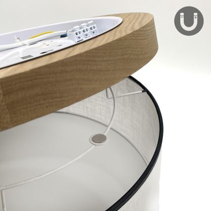 Brilagi - LED Iluminação de teto BELLADONNA 2xE27/15W/230V diâmetro 40 cm branco/carvalho