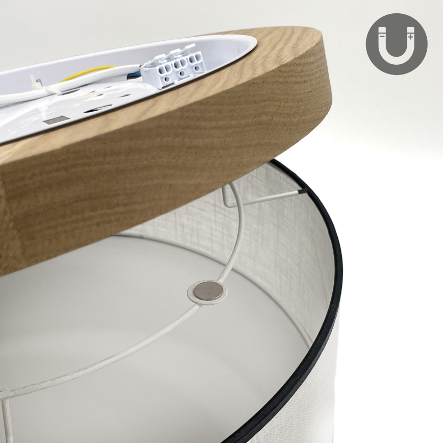 Brilagi - LED Iluminação de teto BELLADONNA 2xE27/15W/230V diâmetro 40 cm branco/carvalho