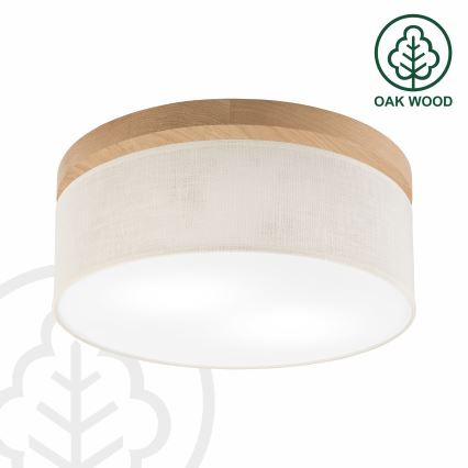 Brilagi - LED Iluminação de teto BELLADONNA 2xE27/15W/230V diâmetro 40 cm creme/carvalho