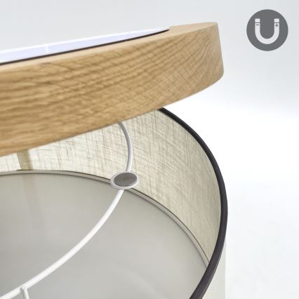 Brilagi - LED Iluminação de teto BELLADONNA 2xE27/15W/230V diâmetro 40 cm creme/carvalho