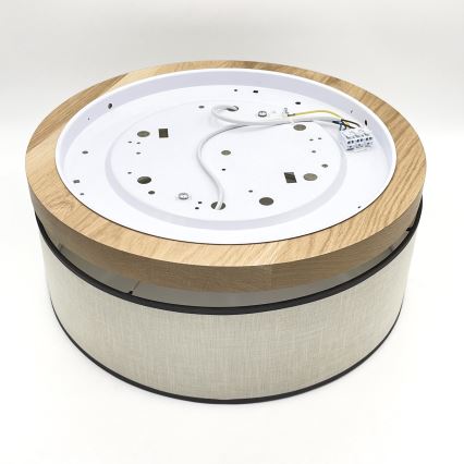 Brilagi - LED Iluminação de teto BELLADONNA 2xE27/15W/230V diâmetro 40 cm creme/carvalho