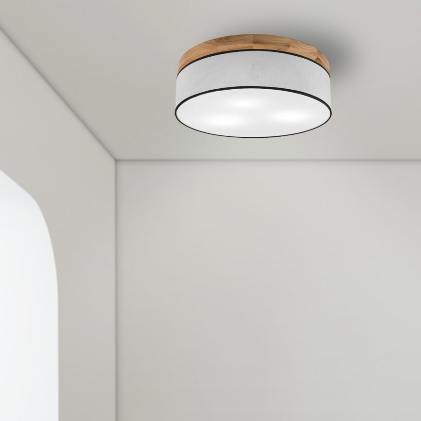 Brilagi - LED Iluminação de teto BELLADONNA 3xE27/15W/230V diâmetro 50 cm branco/carvalho