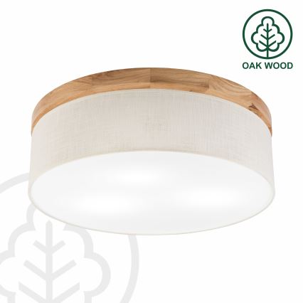 Brilagi - LED Iluminação de teto BELLADONNA 3xE27/15W/230V diâmetro 50 cm creme/carvalho