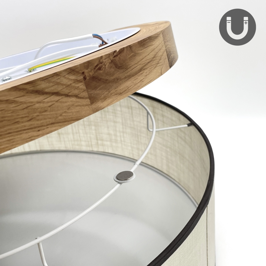 Brilagi - LED Iluminação de teto BELLADONNA 3xE27/15W/230V diâmetro 50 cm creme/carvalho