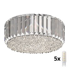 Brilagi - LED Iluminação de teto de cristal GLAMOUR 5xG9/42W/230V