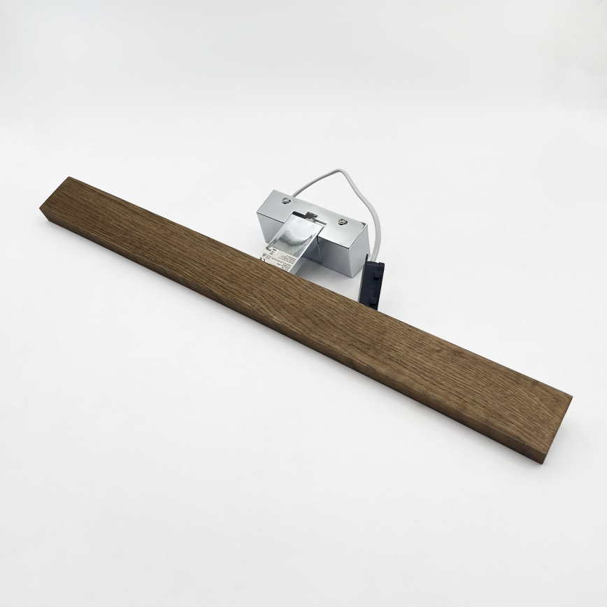 Brilagi - Iluminação LED para espelho de casa de banho 3 em 1 WOODY MIRROR LED/12W/230V 60 cm IP44 cromado brilhante/carvalho nogueira