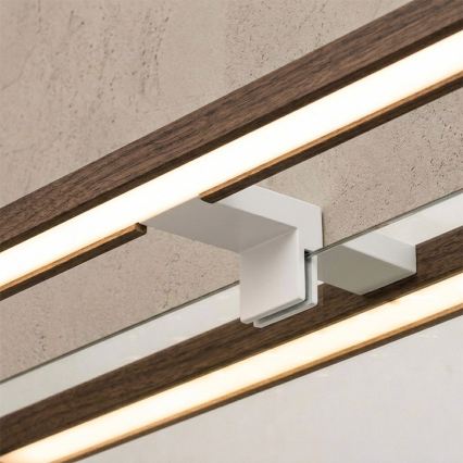 Brilagi - Iluminação LED para espelho de casa de banho 3 em 1 WOODY MIRROR LED/15W/230V 80 cm IP44 branco/carvalho nogueira