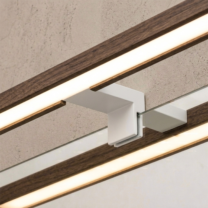 Brilagi - Iluminação LED para espelho de casa de banho 3 em 1 WOODY MIRROR LED/15W/230V 80 cm IP44 branco/carvalho nogueira