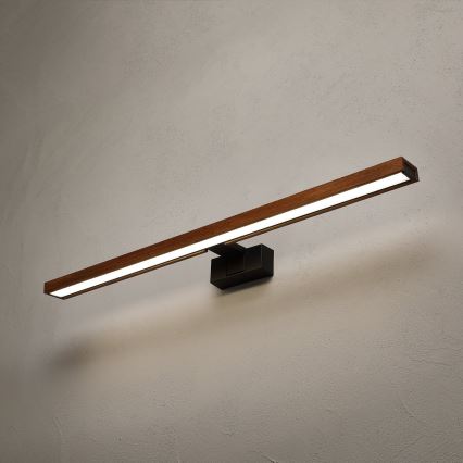 Brilagi - Iluminação LED para espelho de casa de banho 3 em 1 WOODY MIRROR LED/15W/230V 80 cm IP44 preto/carvalho cerejeira