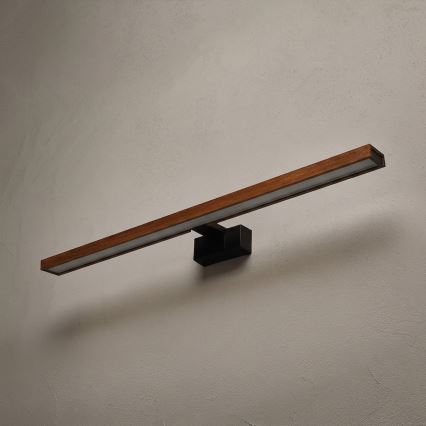 Brilagi - Iluminação LED para espelho de casa de banho 3 em 1 WOODY MIRROR LED/15W/230V 80 cm IP44 preto/carvalho cerejeira