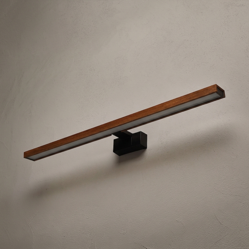 Brilagi - Iluminação LED para espelho de casa de banho 3 em 1 WOODY MIRROR LED/15W/230V 80 cm IP44 preto/carvalho cerejeira