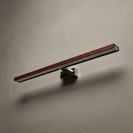 BRILAGI - Iluminação LED para espelho de casa de banho 3 em 1 WOODY MIRROR LED/15W/230V 80 cm IP44 cromado brilhante/cerejeira