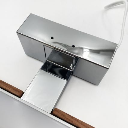 BRILAGI - Iluminação LED para espelho de casa de banho 3 em 1 WOODY MIRROR LED/15W/230V 80 cm IP44 cromado brilhante/cerejeira
