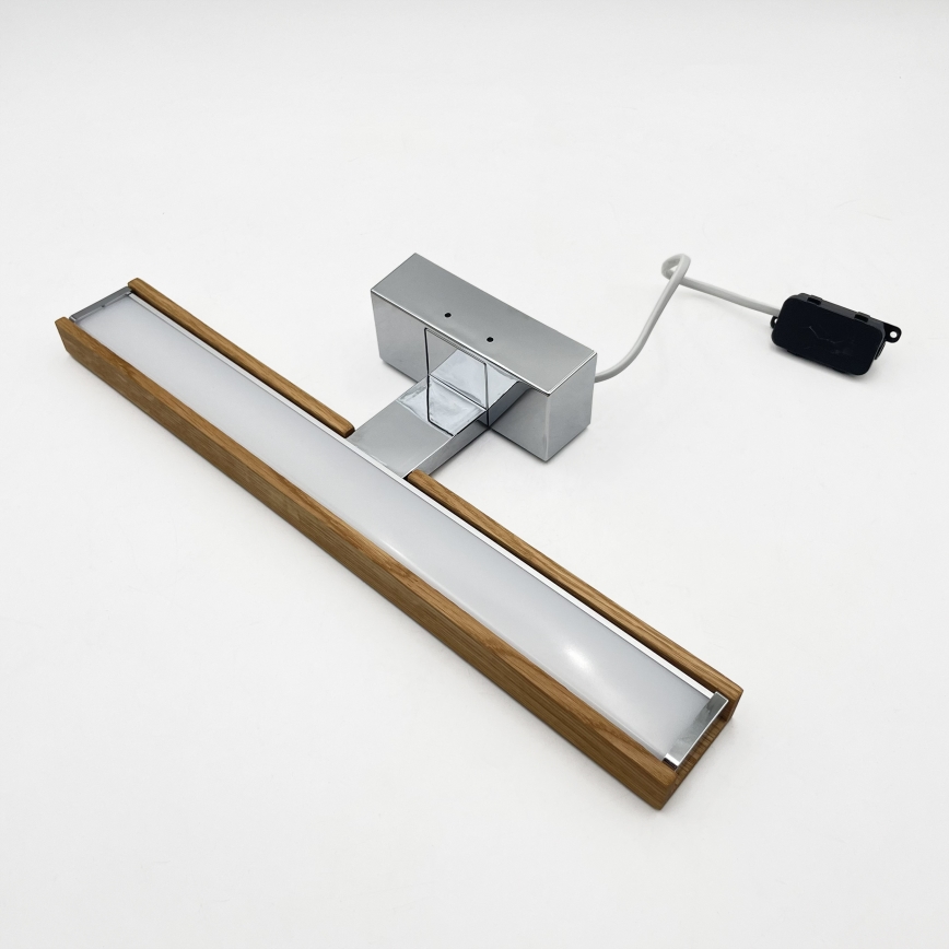 Brilagi - Iluminação LED 3 em 1 para espelho de casa de banho WOODY MIRROR LED/8W/230V 40 cm IP44 cromado brilhante/carvalho